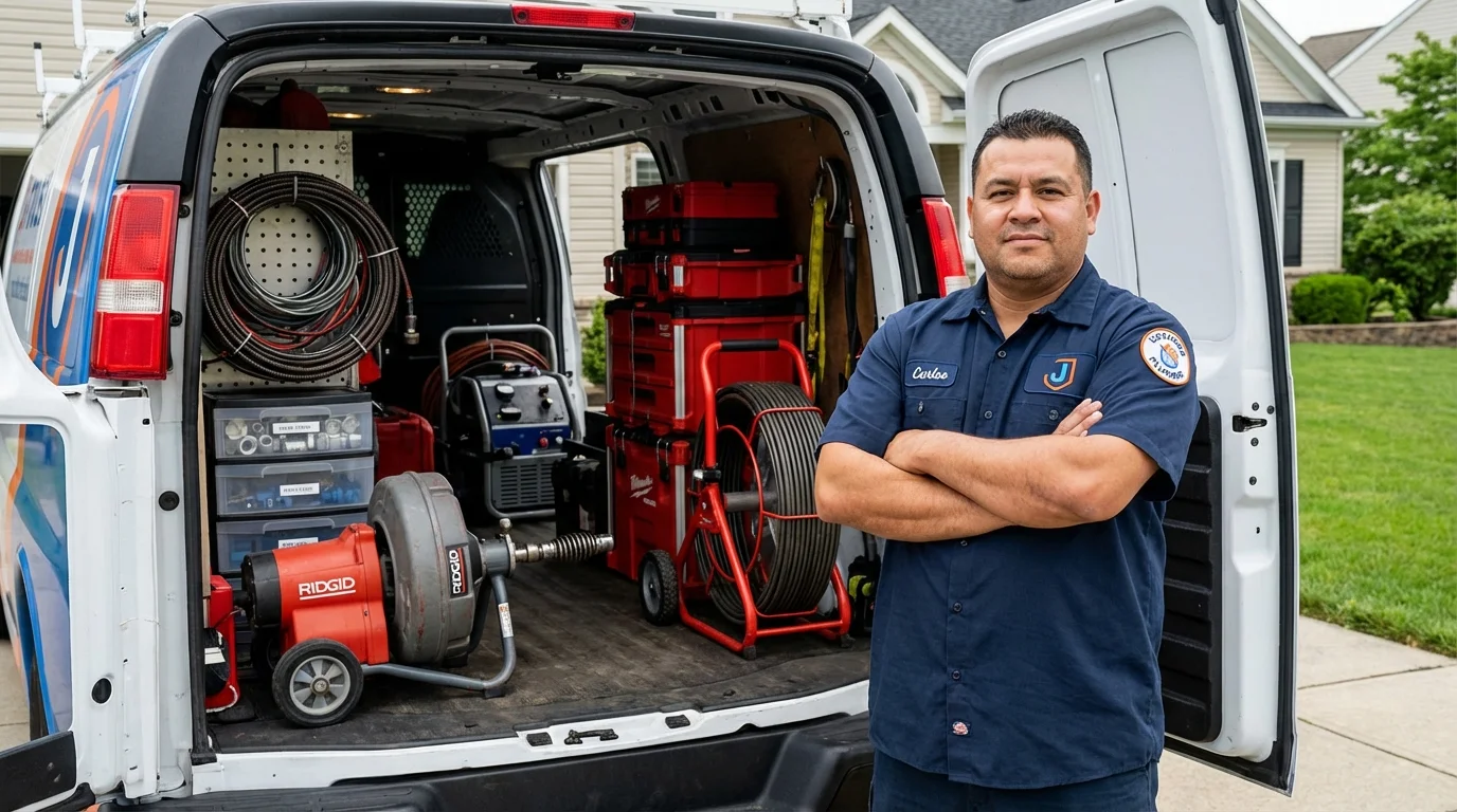 Professional drain cleaning equipment and Johns Plumbing LLC plumber in Lakeport