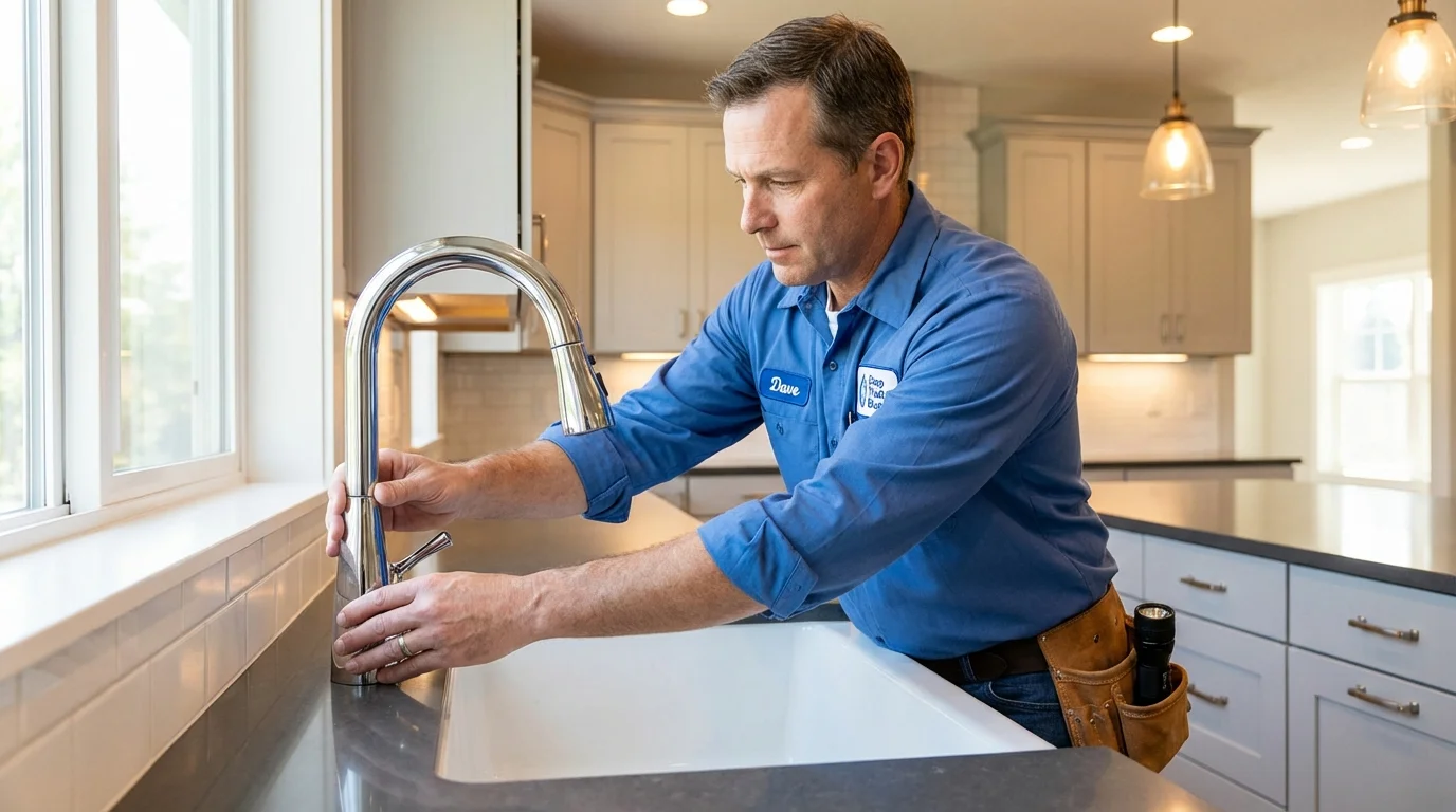 Kitchen faucet installation by Johns Plumbing LLC in Lakeport