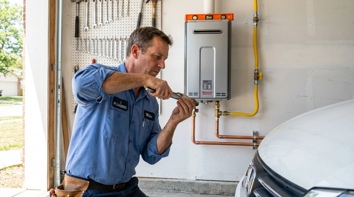 Tankless water heater installation by a Johns Plumbing LLC plumber in Lakeport
